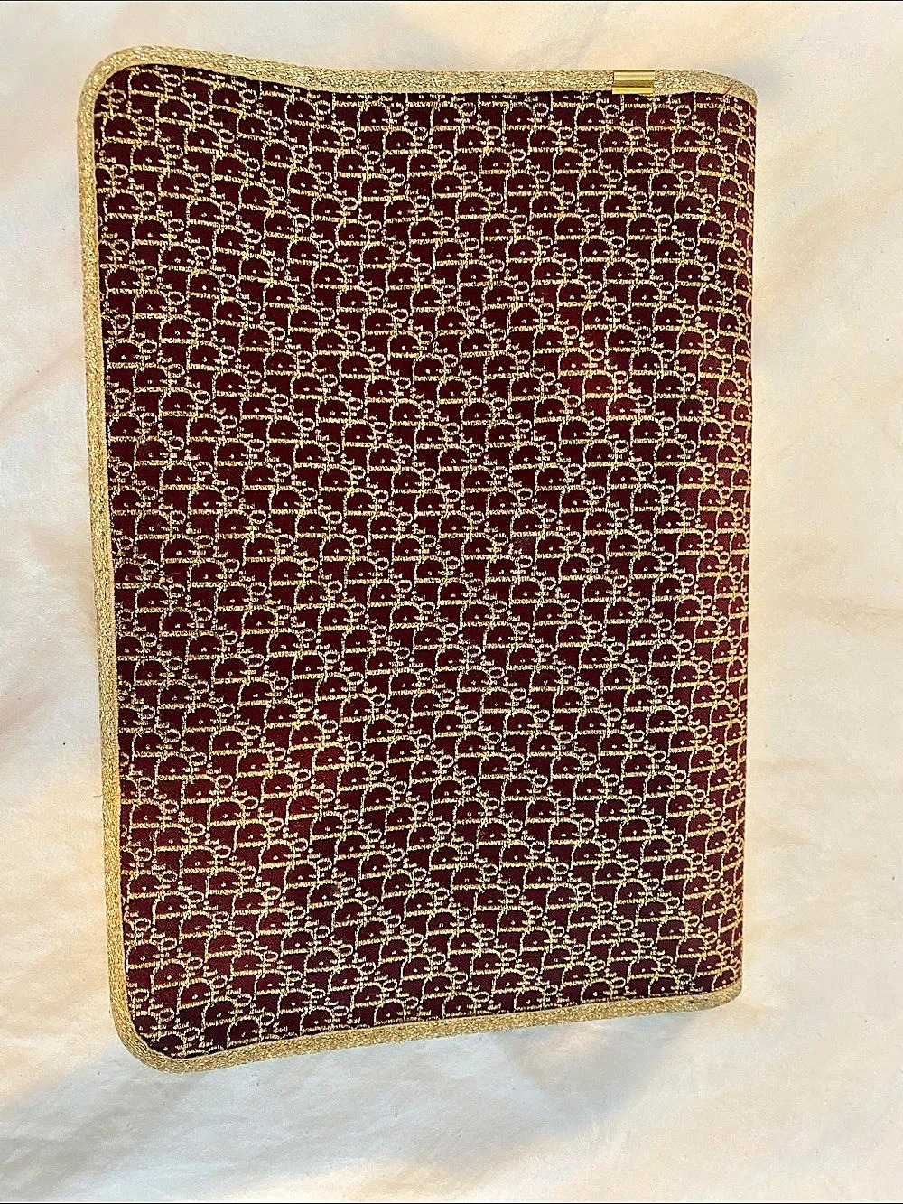 Christian Dior Vintage Trotter Monogram Envelope Clutch Brown & Gold